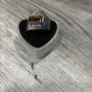 Silver and Brown Ring